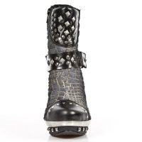 Ботильоны M.PUNK003-C10 NOMADA NEGRO PELO COCO GRIS PL ACERO T RECICLE New Rock M.PUNK003-C10 - маленькая картинка