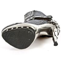 Ботильоны M.PUNK003-C10 NOMADA NEGRO PELO COCO GRIS PL ACERO T RECICLE New Rock M.PUNK003-C10 - маленькая картинка