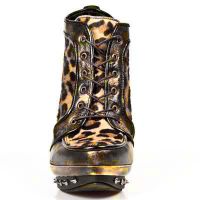 Ботильоны M.PUNK006-C6 BOX OROMANE LEOPARDO PELO MARRON PL ORO PUNK GA New Rock M.PUNK006-C6 - маленькая картинка