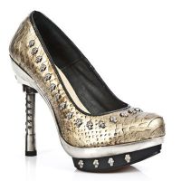 Туфли M.PUNK043-C18 PITON ORO PIEL VIVO NEG PL PUNK CALAVERA CRIST New Rock M.PUNK043-C18 - маленькая картинка