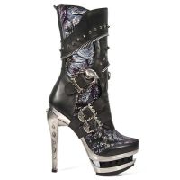  M.ROCK203-C1 ITALI NEGRO VINTAGE FLOWER LILA ROCK ACERO - 