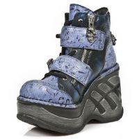 Ботинки M.SP0003-C5 DRAMA AZUL BOX AZUL METAL GRABADO DIAMANTE NEOCU New Rock M.SP0003-C5 - маленькая картинка