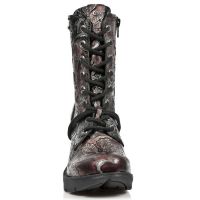 Ботинки M.TR001-C23 VINTAGE FLOWER ROJO TRAIL NEGRO TACON ACERO New Rock M.TR001-C23 - маленькая картинка