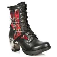 Сапоги M.TR027-C1 ITALI NEGRO TELA ESCOCESA ROJA TRAIL NEGRO-2 New Rock M.TR027-C1 - маленькая картинка