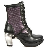 Ботинки M.TR037-C1 ITALI NEGRO ANTIK LILA PERFORADO PL TACON ACERO New Rock M.TR037-C1 - маленькая картинка