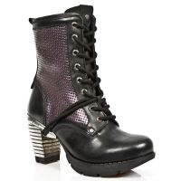Ботинки M.TR037-C1 ITALI NEGRO ANTIK LILA PERFORADO PL TACON ACERO New Rock M.TR037-C1 - маленькая картинка