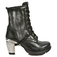 Ботинки M:037-C2 ITALI NEGRO BOX PLANE PERFORADO CUADRADO TR-2 ACER New Rock M.TR037-C2 - маленькая картинка