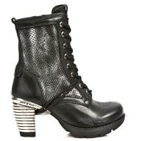 Ботинки M:037-C2 ITALI NEGRO BOX PLANE PERFORADO CUADRADO TR-2 ACER New Rock M.TR037-C2 - маленькая картинка