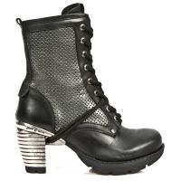 Ботинки M.TR037-C3 ITALI NEGRO ANTIK ACERO PERFORADO TACON ACERO New Rock M.TR037-C3 - маленькая картинка