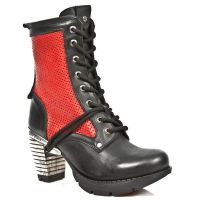Ботинки M.TR037-C4 ITALI NEGRO NATURE ROJO PERFORADO TACON ACERO New Rock M.TR037-C4 - маленькая картинка