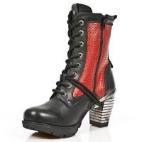 Ботинки M.TR037-C4 ITALI NEGRO NATURE ROJO PERFORADO TACON ACERO New Rock M.TR037-C4 - маленькая картинка