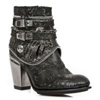 Ботинки M.TX002-C11 VINTAGE FLOWER NEGRO CRACK PLOMO TEXAS NEGRO TAC New Rock M.TX002-C11 - маленькая картинка