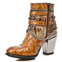 Ботинки M.TX002-C9 VINTAGE FLOWER CUERO SNAKE CUERO TEXAS NEGRO TACO New Rock M.TX002-C9 - маленькая картинка