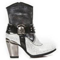 Ботинки M.TX005-C2 VINTAGE FLOWER BLANCO PLATA ANTIK NEGRO BOX PLANE New Rock M.TX005-C2 - маленькая картинка