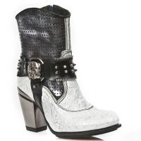 Ботинки M.TX005-C2 VINTAGE FLOWER BLANCO PLATA ANTIK NEGRO BOX PLANE New Rock M.TX005-C2 - маленькая картинка