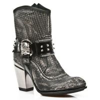 Ботинки M.TX005-C3 VINTAGE FLOWER NEGRO RASPADO ANTIK NEGRO TEXAS NE New Rock M.TX005-C3 - маленькая картинка