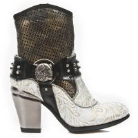 Ботинки M.TX005-C4 VINTAGE FLOWER BLANCO ORO ANTIK NEGRO BOX OROMANE New Rock M.TX005-C4 - маленькая картинка