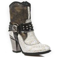 Ботинки M.TX005-C4 VINTAGE FLOWER BLANCO ORO ANTIK NEGRO BOX OROMANE New Rock M.TX005-C4 - маленькая картинка