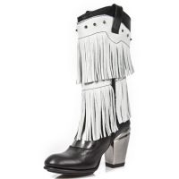 Сапоги M.TX006-C2 NOMADA NEGRO PULIK ACERO NAPA BLANCA TEXAS NEGRO New Rock M.TX006-C2 - маленькая картинка