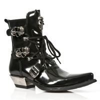 Ботинки M.WST001-C1 ANTIK PULIDO NEGRO WEST NEGRO ACERO TACON ACERO New Rock M.WST001-C1 - маленькая картинка