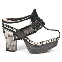 Босоножки M.Z002-C11 NOMADA NEGRO NAPA BLANCA BOX PLANE PL ZUECO NEGRO New Rock M.Z002-C11 - маленькая картинка