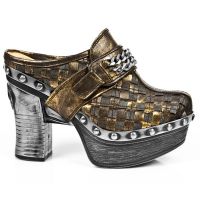 Босоножки M.Z002-C2 BOX OROMANE, TRENZ.ORO, PLAT.ZUECO NEGRO-ORO New Rock M.Z002-C2 - маленькая картинка