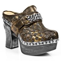 Босоножки M.Z002-C2 BOX OROMANE, TRENZ.ORO, PLAT.ZUECO NEGRO-ORO New Rock M.Z002-C2 - маленькая картинка