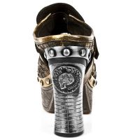 Босоножки M.Z002-C2 BOX OROMANE, TRENZ.ORO, PLAT.ZUECO NEGRO-ORO New Rock M.Z002-C2 - маленькая картинка
