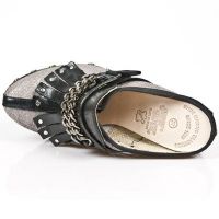 Босоножки M.Z003-C2 NOMADA NEGRO PITON PLISADO TAUPE PLATA IT NEG PL Z New Rock M.Z003-C2 - маленькая картинка