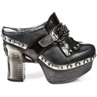 Босоножки M.Z003-C5 CHAROL STUCO ACERO ITALI NEGRO PL ZUECO NEG PIEDRA New Rock M.Z003-C5 - маленькая картинка