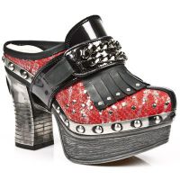 Босоножки M.Z004-C3 CHAROL STUCO ACERO PITON PLISADO ROJO ACERO IT NEG New Rock M.Z004-C3 - маленькая картинка