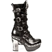 Сапоги M.Z006-C1 NOMADA NEGRO, PLAT.ZUECO NEGRO-ACERO New Rock M.Z006-C1 - маленькая картинка