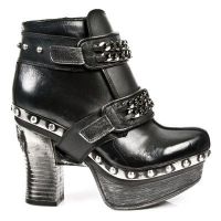 Ботильоны M.Z007-C2 ITALI NOMADA NEGRO BOX PLANE PL ZUECO NEGRO PIEDRA New Rock M.Z007-C2 - маленькая картинка