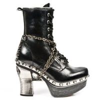 Ботинки M.Z008-C40 NOMADA NEGRO, BOX PLANE, PLATF.ZUECO NEGRO-ACERO New Rock M.Z008-C40 - маленькая картинка