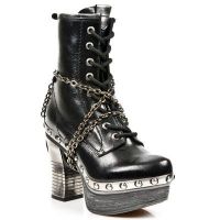 Ботинки M.Z008-C40 NOMADA NEGRO, BOX PLANE, PLATF.ZUECO NEGRO-ACERO New Rock M.Z008-C40 - маленькая картинка