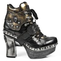 Ботильоны M.Z009-C3 NOMADA NEGRO BOX OROMANE ITALI NEG PL ZUECO NEGRO New Rock M.Z009-C3 - маленькая картинка
