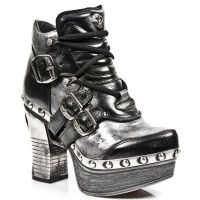 Ботильоны M.Z010-C2 NOMADA NEGRO BOX PLANE PL ZUECO NEGRO PIEDRA ENT New Rock M.Z010-C2 - маленькая картинка