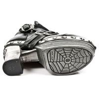 Ботильоны M.Z010-C2 NOMADA NEGRO BOX PLANE PL ZUECO NEGRO PIEDRA ENT New Rock M.Z010-C2 - маленькая картинка