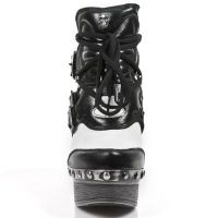 Ботильоны M.Z010-C5 NOMADA NEGRO NAPA BLANCA PL ZUECO NEGRO PIEDRA ENT New Rock M.Z010-C5 - маленькая картинка