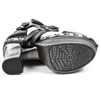 Ботильоны M.Z010-C5 NOMADA NEGRO NAPA BLANCA PL ZUECO NEGRO PIEDRA ENT New Rock M.Z010-C5 - маленькая картинка