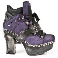  M.Z011-C5 ALASKA LILA ITALI NEGRO BOX PLANE PL ZUECO NEG PIE New Rock M.Z011-C5 -  