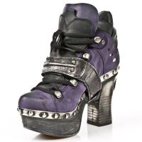  M.Z011-C5 ALASKA LILA ITALI NEGRO BOX PLANE PL ZUECO NEG PIE New Rock M.Z011-C5 -  