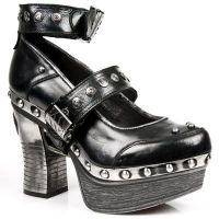 Туфли M.Z015-C1 NOMADA NEGRO, NOMDA NEGRO, BOX PLANE, P.ZUECO NEGR New Rock M.Z015-C1 - маленькая картинка