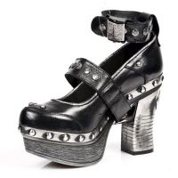 Туфли M.Z015-C1 NOMADA NEGRO, NOMDA NEGRO, BOX PLANE, P.ZUECO NEGR New Rock M.Z015-C1 - маленькая картинка