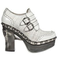 Туфли M.Z016-L1 CHAROL BLANCO RASPADO BLANCO PL ZUECO NEGRO PIEDRA New Rock M.Z016-L1 - маленькая картинка