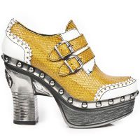 Туфли M.Z016-L2 CHAROL BLANCO SERPIENTE MATRIX AMARILLO PL ZUECO N New Rock M.Z016-L2 - маленькая картинка