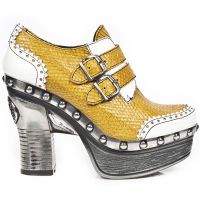 Туфли M.Z016-L2 CHAROL BLANCO SERPIENTE MATRIX AMARILLO PL ZUECO N New Rock M.Z016-L2 - маленькая картинка