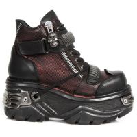 Ботинки M.1065-C1 ITALI NEGRO BOX ROJO METAL GRABADO DIAMANTE TURBO New Rock M.1065-C1 - маленькая картинка