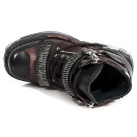 Ботинки M.1065-C1 ITALI NEGRO BOX ROJO METAL GRABADO DIAMANTE TURBO New Rock M.1065-C1 - маленькая картинка