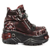 Ботинки M.1065-S3 VINTAGE FLOWER POLAR ROJO, BOX ROJO-METAL GRA DIAM New Rock M.1065-S3 - маленькая картинка